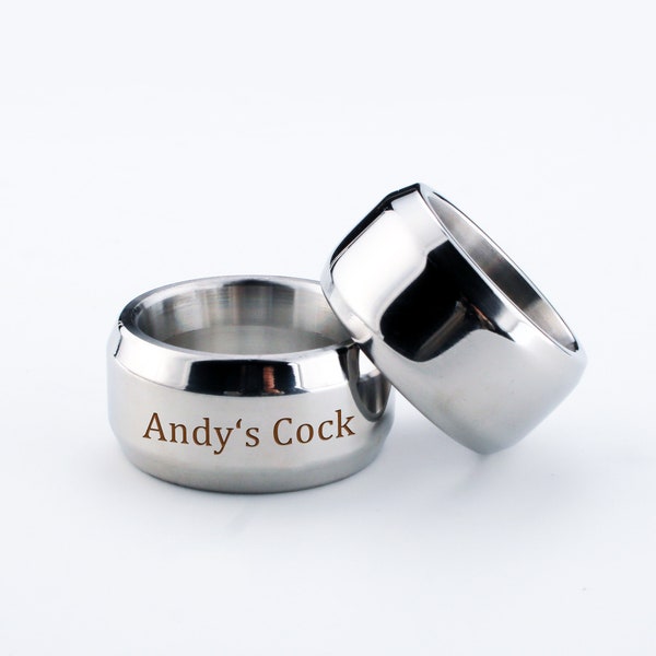 Anneau pénien Andy'Salve, anneau pénien pour homme en acier inoxydable, anneau pénien de chasteté, anneau pénien, anneau de gland, gravure disponible