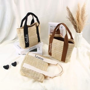 Sac en paille personnalisé avec nom