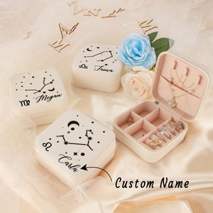 Benutzerdefinierte Horoskop Schmuckschatulle, Brautjungfer Geschenk-Box, Reise Schmuckschatulle, Sternbild Schmuckschatulle, personalisierte Geschenke für sie, Geburtstagsgeschenk