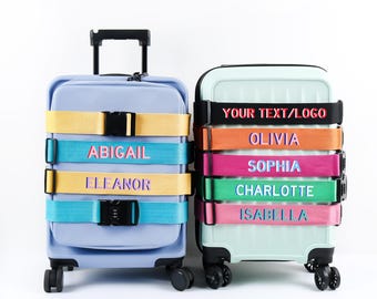 Personalised Luggage Strap,Custom Shadow Monogram Luggage Strap,Luggage Accessory,Travel Gift,Travel Favor,Back To School,Accept Logo Custom