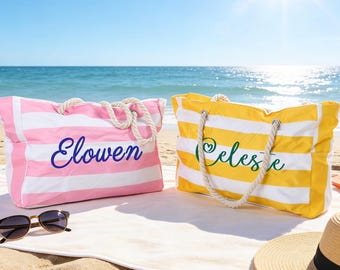 Personalisierte übergroße Strandtasche: Sommertasche, Junggesellinnenabschied Geschenk, Mädchen Reise, Einkaufstasche für Frauen Reisen Urlaub