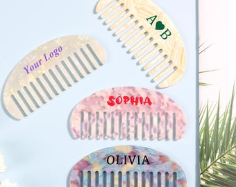 Personalized Acetate Comb,Custom Name Hair Comb,Travel Comb,Wide Tooth Comb,Wedding Bridesmaid Gift,Birthday Gift,Bridal Party Gift