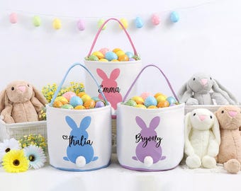Gepersonaliseerde paasmand voor kinderen, aangepaste naam, paasmand voor jongen of meisje, paasmandje, paasmandje voor kinderen, konijnenmand voor kinderen