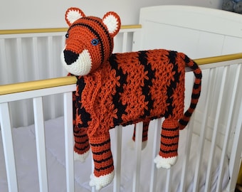 Couverture de bébé tigre au crochet, modèle de landau pliant (PDF)
