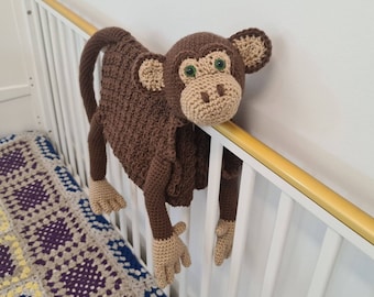 CROCHET PATTERN | Monkey Baby Blanket PDF | 3-in-1 Folding Monkey Toy | Jungle Animal Nursery | Baby Gift