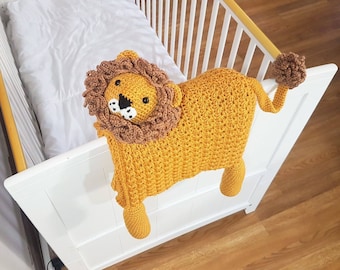 3in1 Safari Lion Folding Baby Blanket Crochet Pattern | Stroller Pram Toy Security Blanket Lovey | Baby Shower Gift For Boy Girl Present Toy