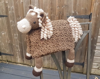 3in1 Farm Horse Baby Blanket Crochet Pattern | Pram Blanket Baby Gift Farmer Gift Amigurumi Pony Toy Horse Blanket Baby Shower Gift Birthday