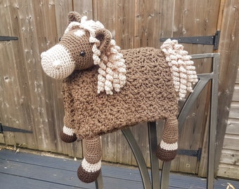 3in1 Farm Horse Baby Blanket Crochet Pattern | Pram Blanket Baby Gift Farm Friends Amigurumi Pony Multipurpose Blanket Baby Gifts Bay Shower