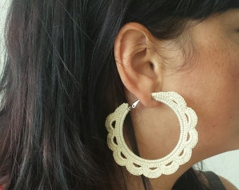 Quick & Easy Crochet Festival Hoop Earrings Pattern - Crochet Jewellery -