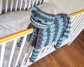 3in1 Cheshire Cat Folding Baby Blanket Crochet Pattern Stroller Pram Toy Security Blanket Lovey Baby Shower Gift Alice Wonderland Halloween