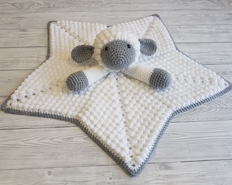 Liam The Lamb Baby Lovey Blanket Comforter Security Blanket Crochet Pattern - Baby Shower Gift - Farm Animals Sheep Lovey - Blankie For Baby