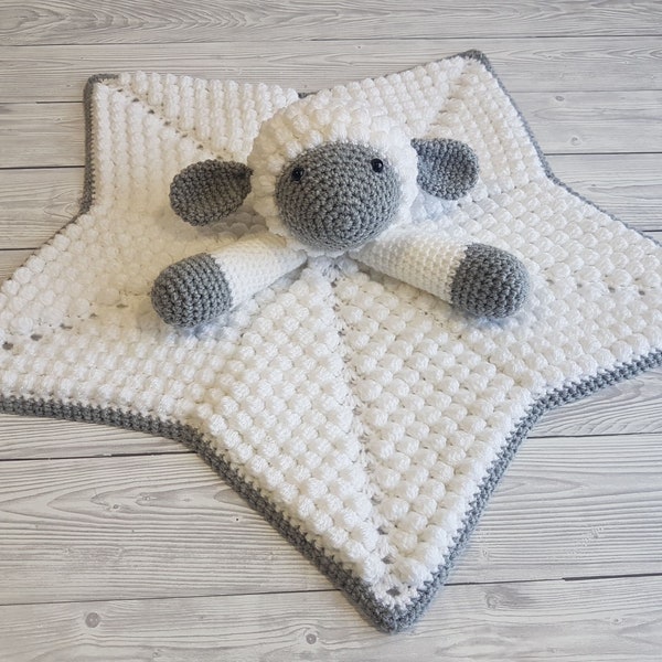 Liam The Lamb Baby Lovey Blanket Comforter Security Blanket Crochet Pattern - Baby Shower Gift - Farm Animals Sheep Lovey - Blankie For Baby