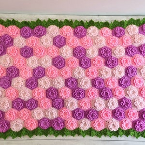 Summer Garden Flower Baby Blanket Lapghan Crochet Pattern Hexagon Blanket Baby Shower Gift Easy Flower Blanket Afghan Christmas Birthday image 1