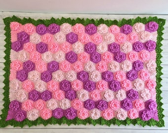 Blumen-Hexagon Babydecke Häkelmuster | Sommergarten Afghane (PDF Nähanleitung)