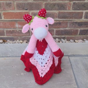 Strawberry Cow Baby Blanket & Lovey Baby Shower Set Crochet Patterns | Pram Blanket Toy Play Mat Baby Security Blanket Stroller Baby Gifts