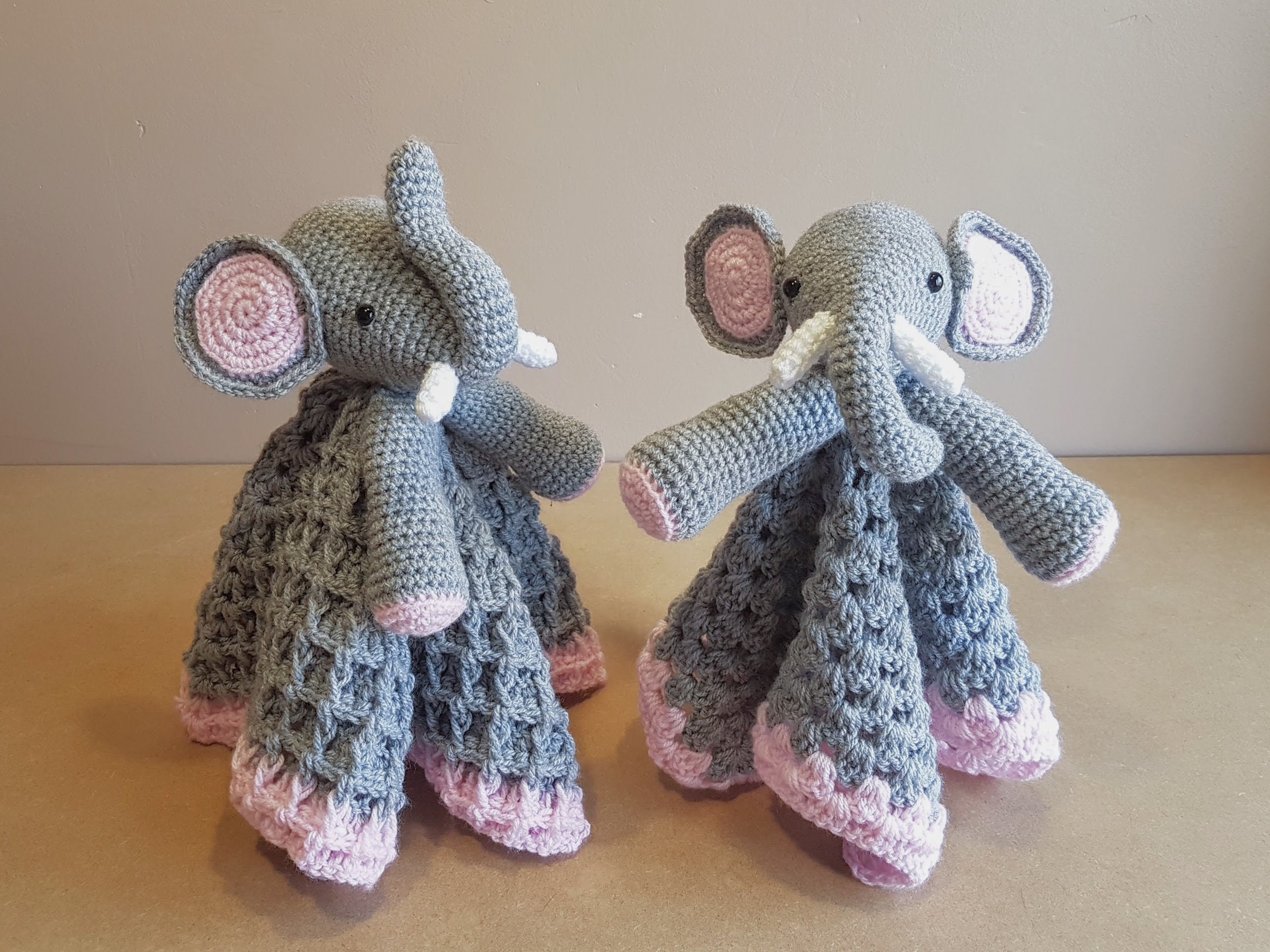 Crochet elephant lovey pattern, crochet baby security blanket Crochet  pattern by AmigurumiJoys