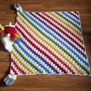 2in1 Rainbow Unicorn Hooded Blanket Crochet Pattern For Adults & Kids Wearable Blanket Christmas Birthday Gift Crochet Unicorn Hoodie Blanki image 5