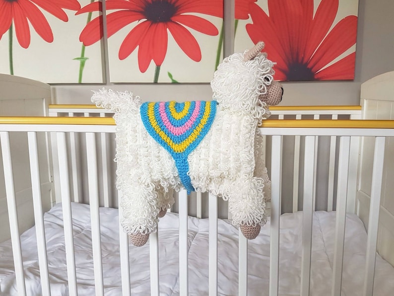 3in1 Llama Baby Blanket Crochet Pattern Alpaca Llama Blanket Stroller Pram Toy Security Blanket Lovey Baby Shower Gift Boy Amigurumi Llama image 10