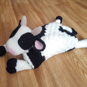 3in1 Farm Cow Folding Baby Blanket Crochet Pattern C2C Graphghan Cow Print Pram Crochet Blanket Toy Lovey Baby Shower Gift Birthday image 2