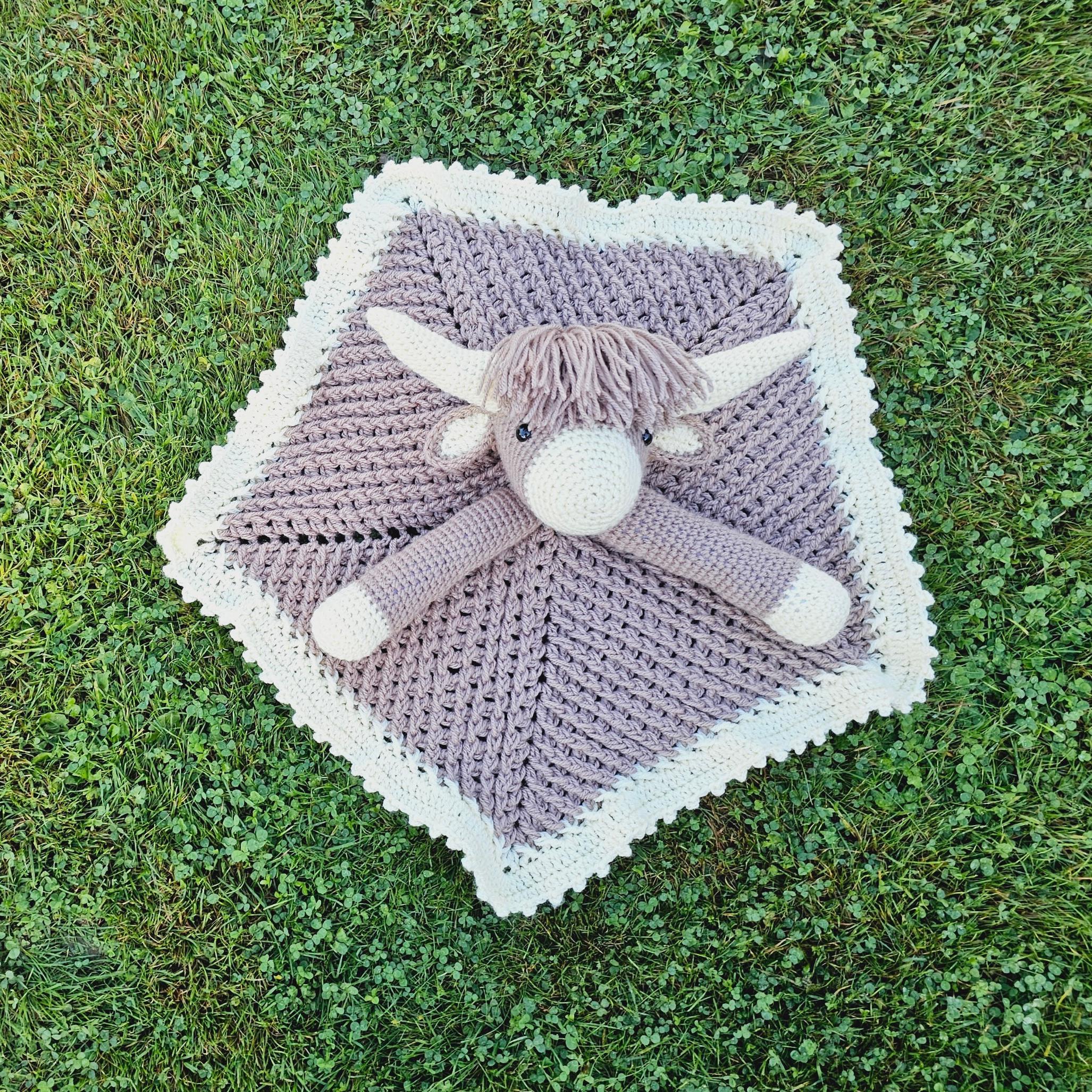 Highland Cow Baby Blanket & Baby Shower Set Crochet Patterns Scottish Cow Blanket Toy Play Mat Cow Baby Security Blanket Baby Gifts