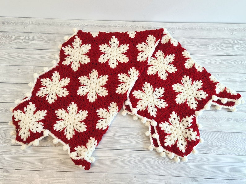 Christmas Snowflake Baby Blanket Lapghan Crochet Pattern Hexagon Blanket Baby Shower Gift Easy Snowflake Blanket Star Xmas Afghan Birthday image 5