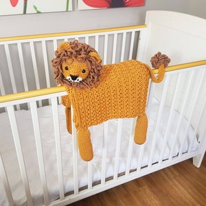 3in1 Safari Lion Folding Baby Blanket Crochet Pattern Stroller Pram Toy Security Blanket Lovey Baby Shower Gift For Boy Girl Present Toy image 7