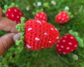 Strawberry Crochet Pattern | Amigurumi Giant Strawberry Pattern Crochet Strawberry Fruit Keychain Pattern Birthday Gift Strawberry Baby Toy