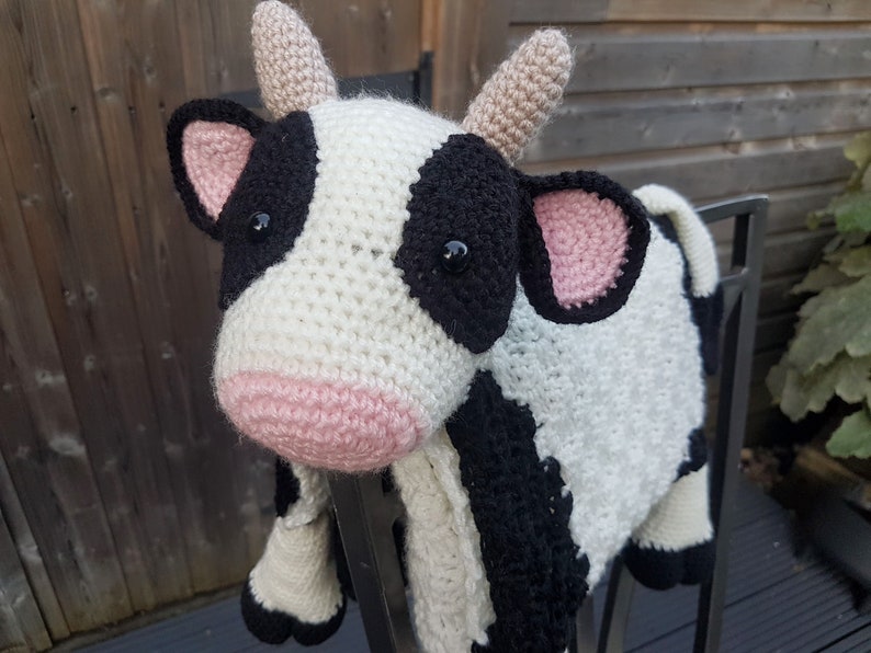 3in1 Farm Cow Folding Baby Blanket Crochet Pattern C2C Graphghan Cow Print Pram Crochet Blanket Toy Lovey Baby Shower Gift Birthday image 10