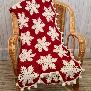 Christmas Snowflake Baby Blanket Lapghan Crochet Pattern Hexagon Blanket Baby Shower Gift Easy Snowflake Blanket Star Xmas Afghan Birthday image 8