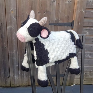 3in1 Farm Cow Folding Baby Blanket Crochet Pattern C2C Graphghan Cow Print Pram Crochet Blanket Toy Lovey Baby Shower Gift Birthday image 3