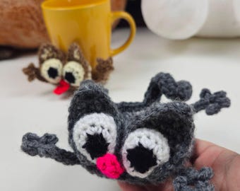 CROCHET PATTERN & VIDEO | Splat Cat Coaster | Funny Animal Mug Rug | Cute Feline Cup Mat | Funny Gift pdf