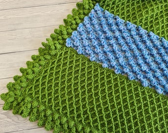 CROCHET PATTERN| Trellis Flowers Blanket pdf | Floral Afghan Throw | Textured Lap Blanket | Spring Home Decor