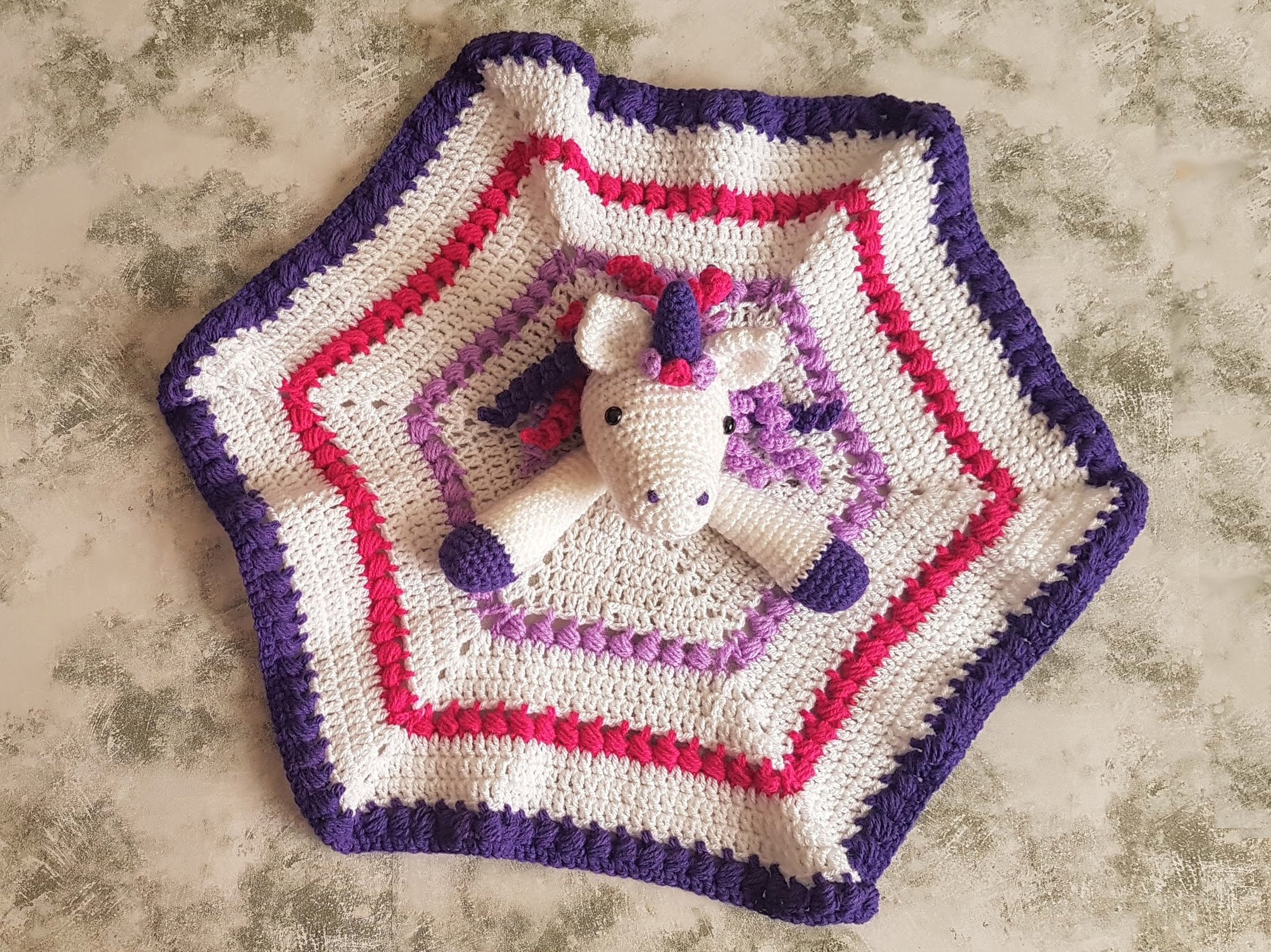 40 Unicorn Crochet Patterns to Spark a Little Handmade Magic 24 Unicorn Lovey Baby Security Blanket Fantasy Nursery Gift