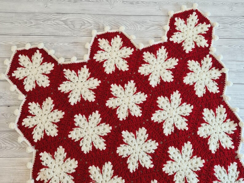 Christmas Snowflake Baby Blanket Lapghan Crochet Pattern Hexagon Blanket Baby Shower Gift Easy Snowflake Blanket Star Xmas Afghan Birthday image 2