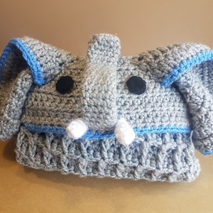 2 in 1 Elephant Hooded Blanket in Adult and Child Sizes Crochet Pattern Safari Animal Decorative Folding Blanket Birthday Christmas Gift image 5