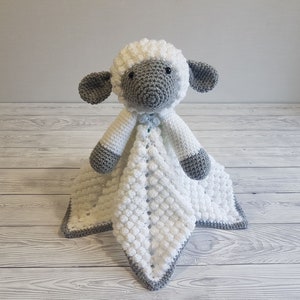 Liam The Lamb Baby Lovey Blanket Comforter Security Blanket Crochet Pattern Baby Shower Gift Farm Animals Sheep Lovey Blankie For Baby image 6