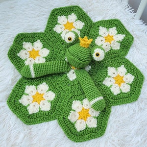 Froggy Frog Lovey Baby Blanket Comforter Security Blanket Crochet Pattern | Baby Shower Gift Prince Frog Baby Lovey Pattern Amigurumi Toy