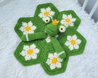 Frog Lovey Crochet Pattern | Baby Security Blanket Comforter (PDF Pattern)