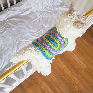 3in1 Llama Baby Blanket Crochet Pattern Alpaca Llama Blanket Stroller Pram Toy Security Blanket Lovey Baby Shower Gift Boy Amigurumi Llama image 6