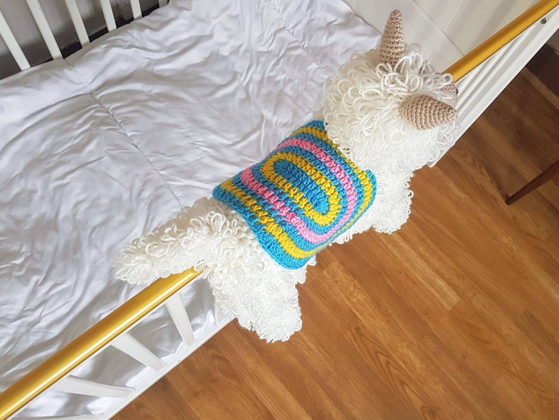 3in1 Llama Baby Blanket Crochet Pattern Alpaca Llama Blanket Stroller Pram Toy Security Blanket Lovey Baby Shower Gift Boy Amigurumi Llama image 6