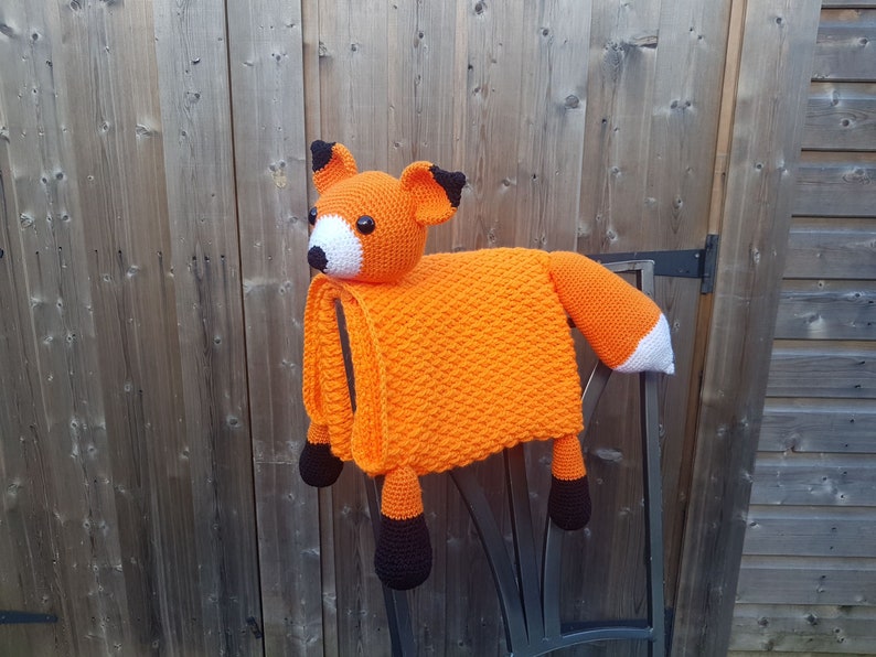 3 in 1 Woodland Fox Baby Blanket Toy Lovey Crochet Pattern Pram Blanket Baby Gift Woodland Animal Collection Folding Blanket image 3