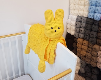 Crochet Easter Bunny Baby Blanket Pattern | C2C Amigurumi Toy (PDF Pattern)