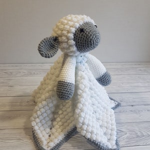 Liam The Lamb Baby Lovey Blanket Comforter Security Blanket Crochet Pattern Baby Shower Gift Farm Animals Sheep Lovey Blankie For Baby image 3