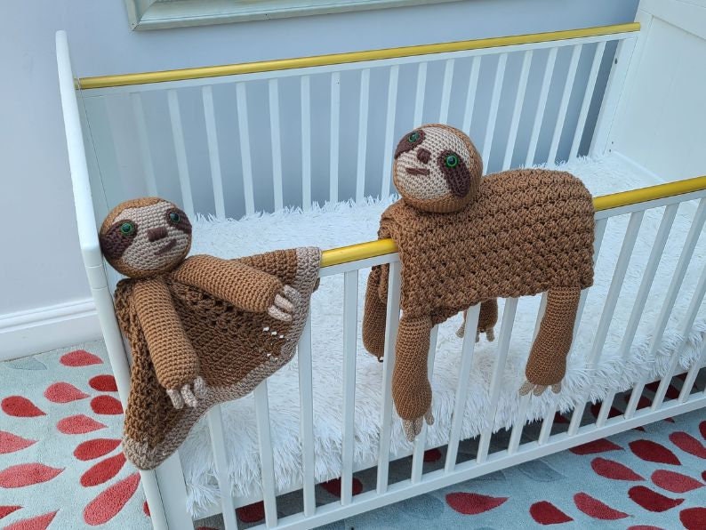 Crochet Sloth Baby Blanket & Lovey PATTERN | Jungle Nursery Set (PDF ...