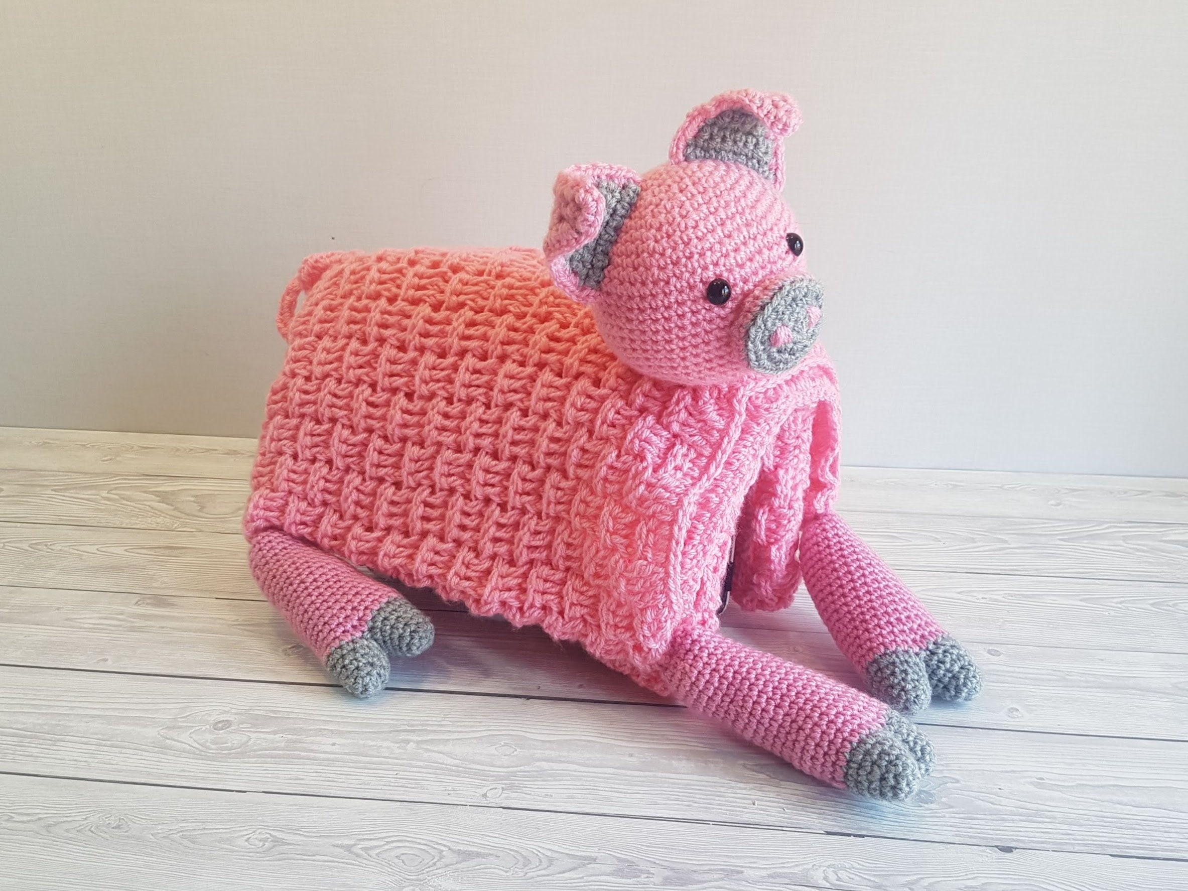 Pig Baby Blanket Crochet Pattern Stroller Blanket Baby Shower Gift