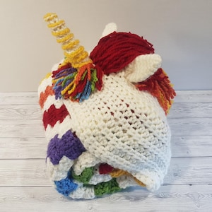 2in1 Rainbow Unicorn Hooded Blanket Crochet Pattern For Adults & Kids Wearable Blanket Christmas Birthday Gift Crochet Unicorn Hoodie Blanki image 10