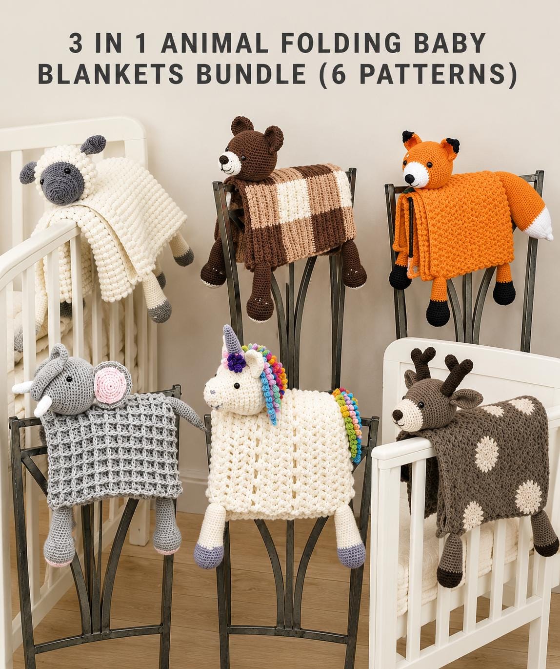 18 Animal Crochet Blanket Patterns You Have To See 11 6 Animal Blanket Crochet Pattern Bundle Foldable Baby