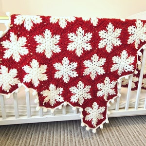 Christmas Snowflake Baby Blanket Lapghan Crochet Pattern Hexagon Blanket Baby Shower Gift Easy Snowflake Blanket Star Xmas Afghan Birthday image 4