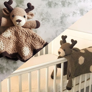 Deer Baby Blanket & Deer Lovey Baby Shower Set Crochet Patterns | Animal Baby Blanket Amigurumi Deer Snuggler Deer Blanket Baby Shower Gift