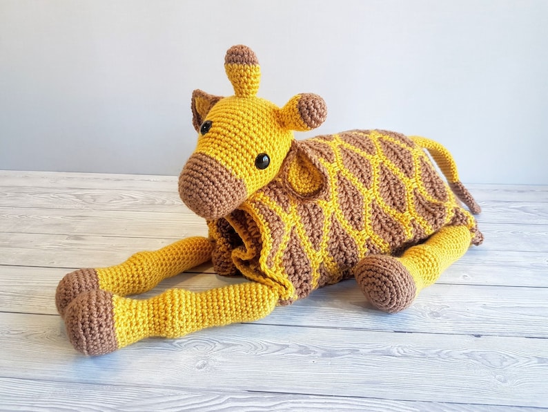 3in1 Safari Giraffe Folding Baby Blanket Crochet Pattern Etsy Australia